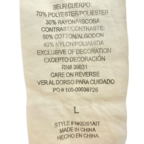 Rewind Blouse Womens L Lace Detailed Blue SS Keyhole Button Back Cotton Blend - Picture 8 of 9